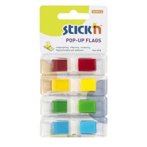 Zakładki indeksujące na podajniku Stick'n 45x12mm, 160szt